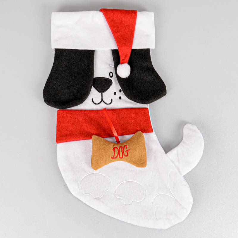 Chaussette 'Chien de Noël' 