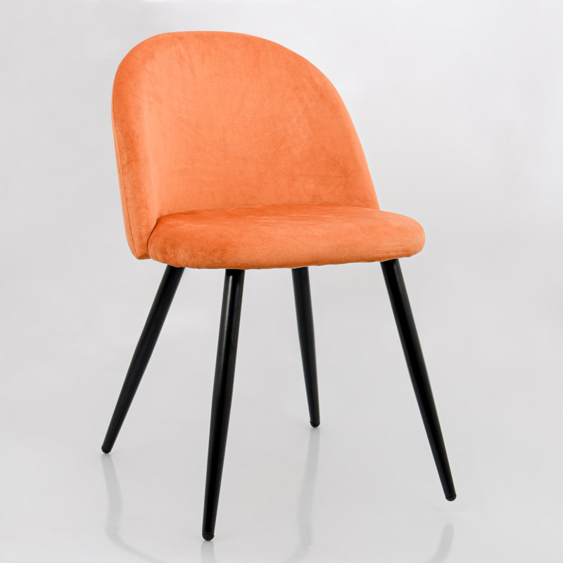 Chaise design en velours 'Roxane' terracotta