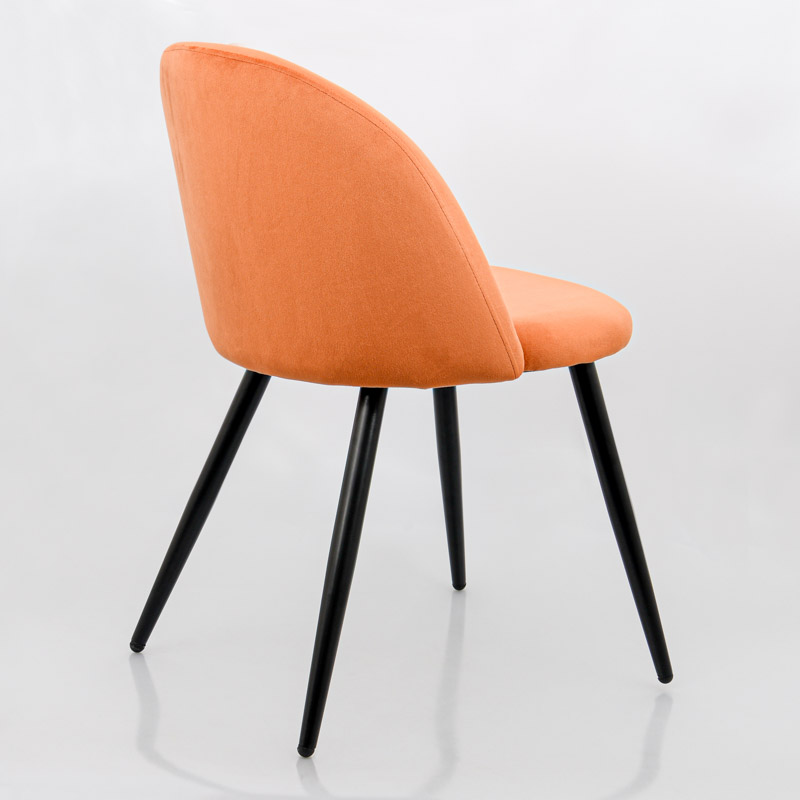 Chaise design en velours 'Roxane' terracotta
