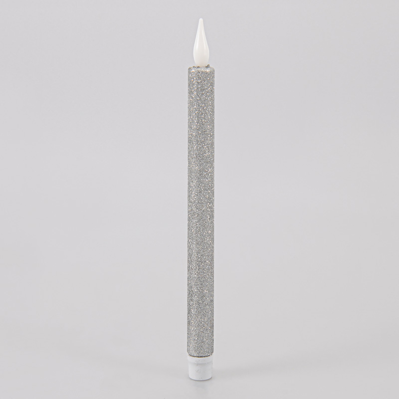 Bougie flambeau à LED couleur argent