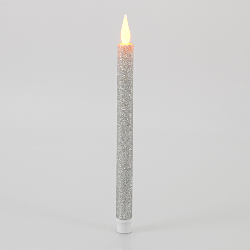 Bougie flambeau à LED couleur argent