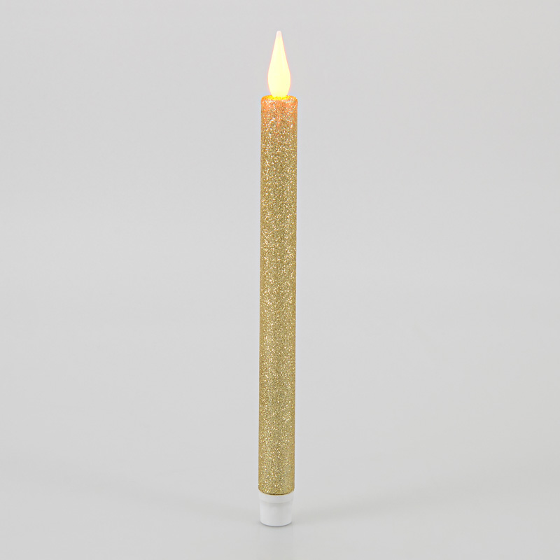 Bougie flambeau à LED dorée