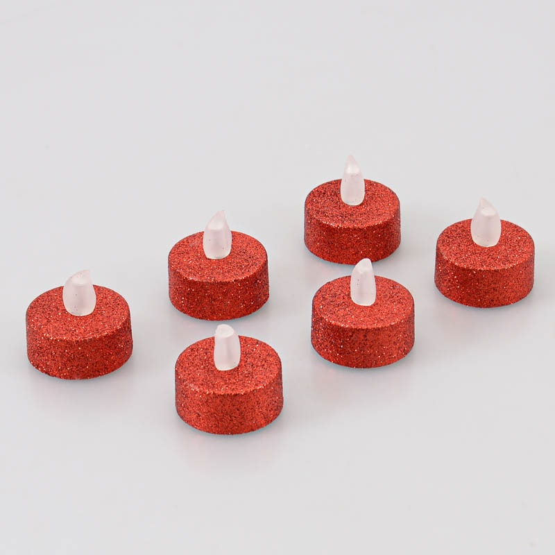 Bougie chauffe plat LED à paillette - set de 3pièces - Coloris Rouge
