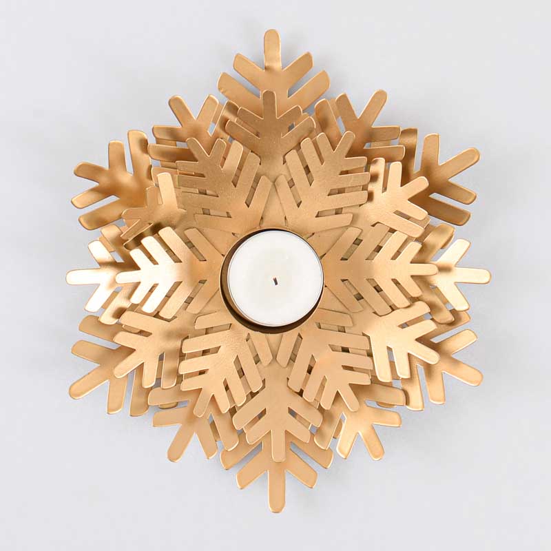Bougeoir en forme de flocon doré