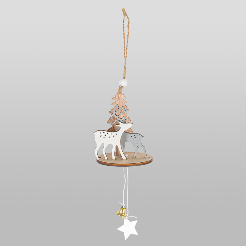 Suspension de Noël en bois 'Forêt Enchantée' 