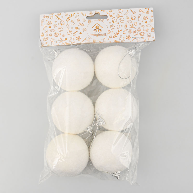 Lot de 6 boules  'Tradi' blanc