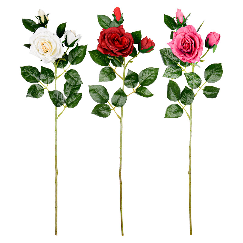 Branche de rose artificielle 