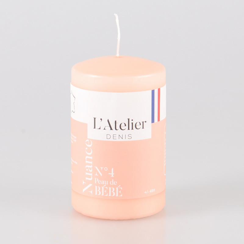 Bougie cylindrique rose