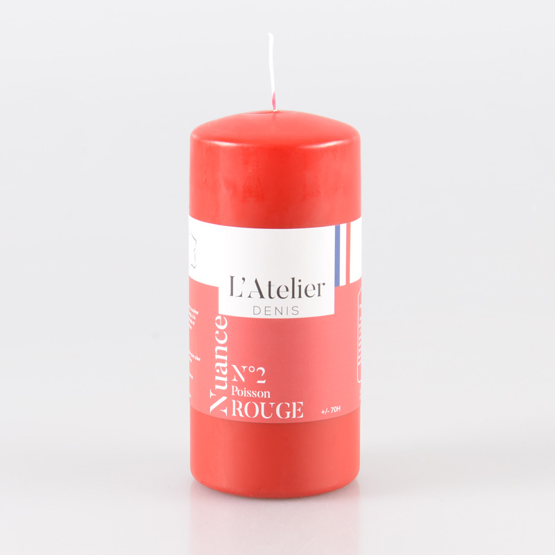 Bougie cylindrique rouge