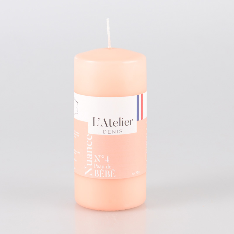 Bougie cylindrique rose