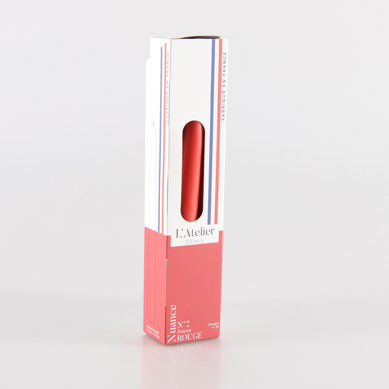 4 bougies flambeaux rouges