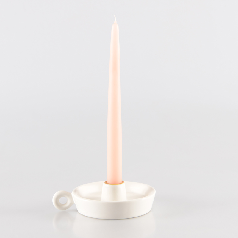 4 bougies flambeaux roses