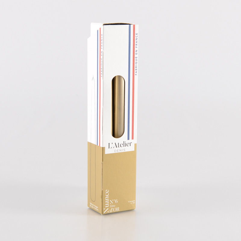 4 bougies flambeaux or