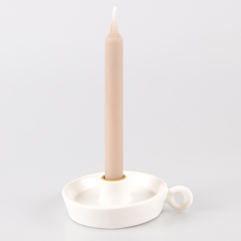 Bougie flambeau couleur lin
