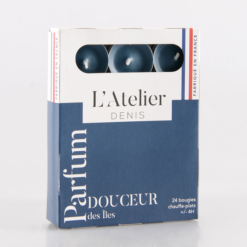 Lot de 24 bougies chauffe-plats 'Douceur des Îles'