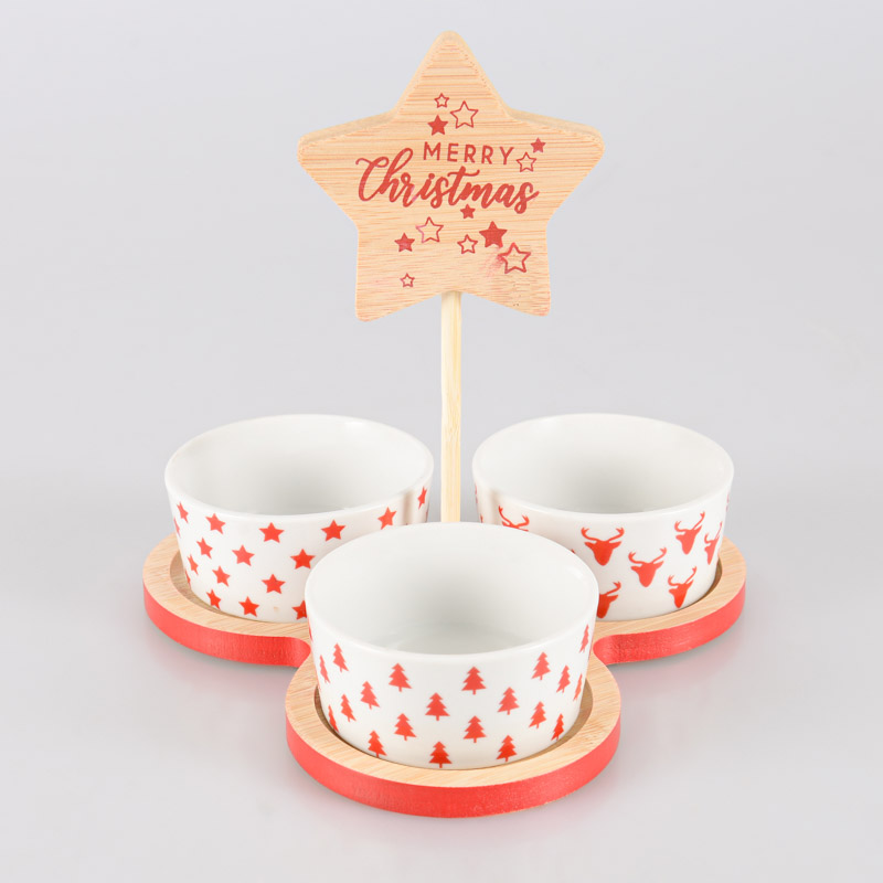 Set apéro avec 3 coupelles et support