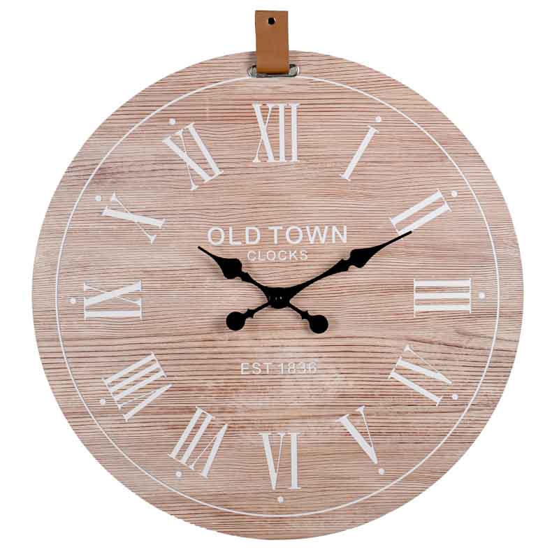 Horloge romaine en bois 
