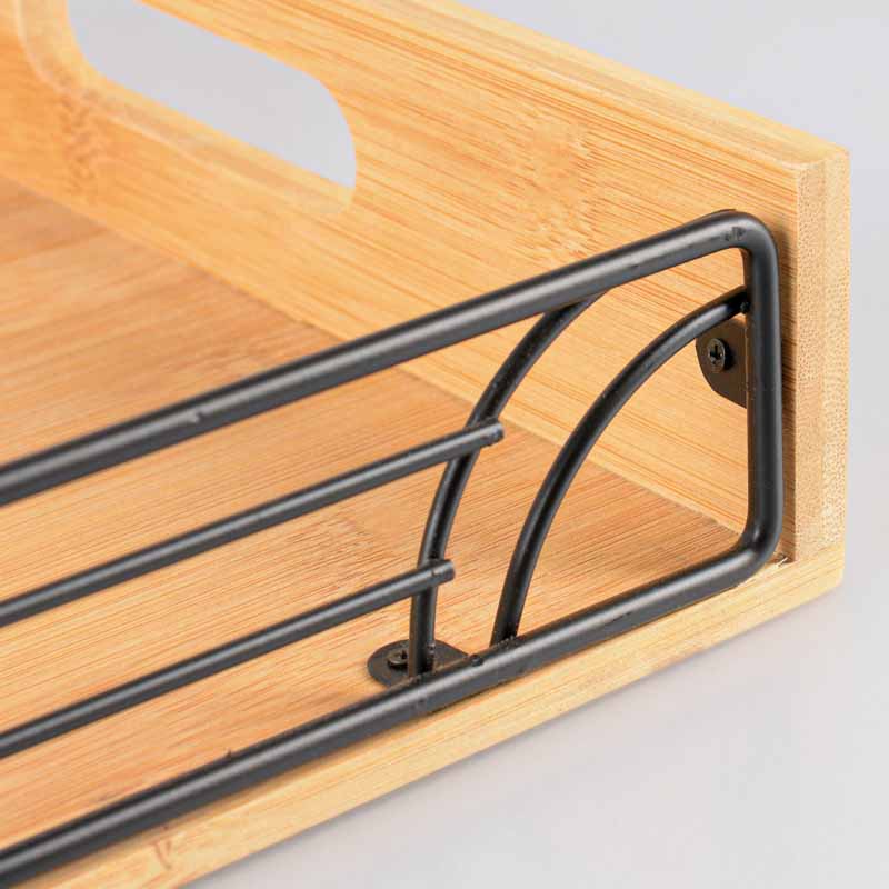 Plateau 'LIN'ART' en bois et métal