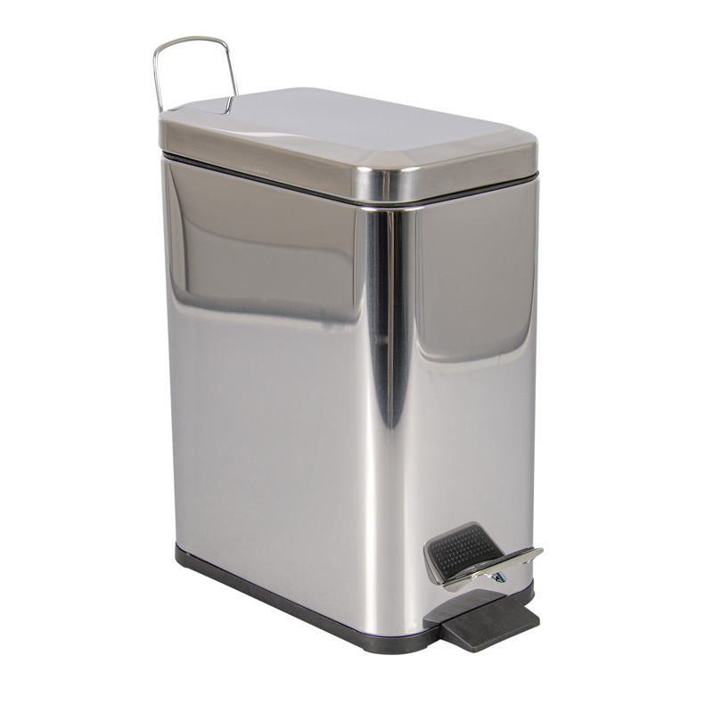Poubelle rectangulaire en inox 5L