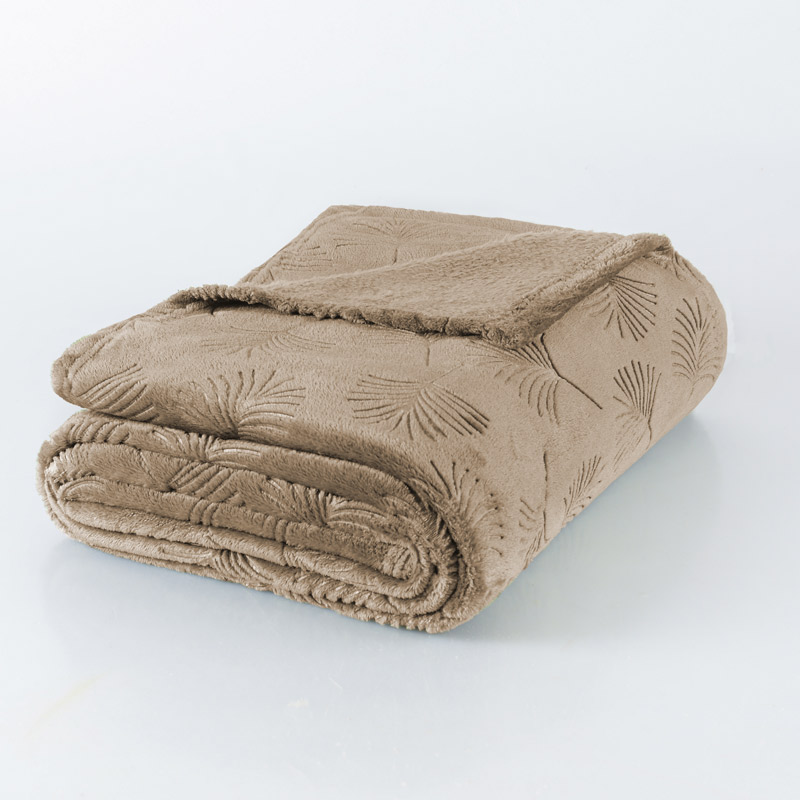 Plaid microfibre 'Saveria' couleur marron