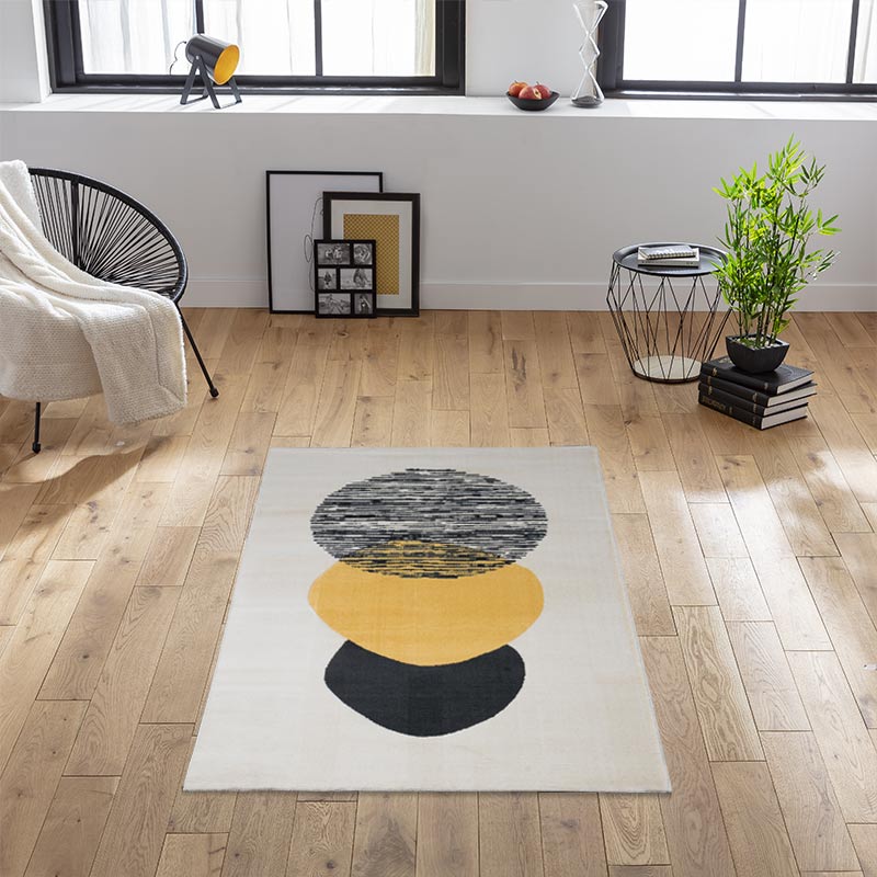 Tapis 'Modern Circles' crème