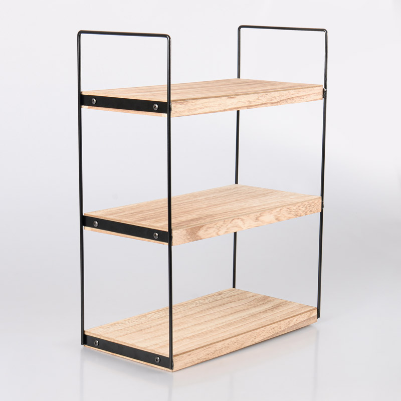 HarBin-Star Étagère De Bureau En Bois 66x22x35 Cm - Rangement Table Moderne Couleur Bois D'Épicéa Jaune