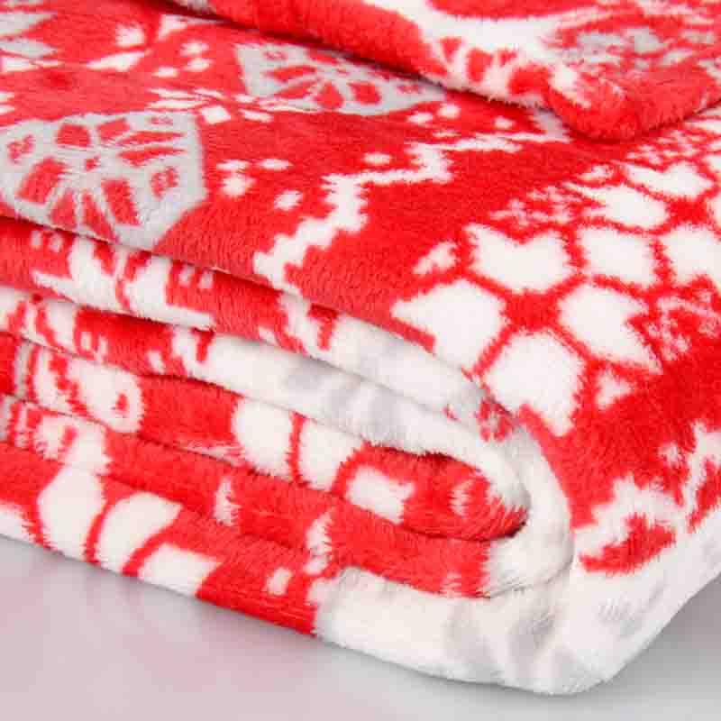 Plaid microfibre imprimé 'Snow deer'