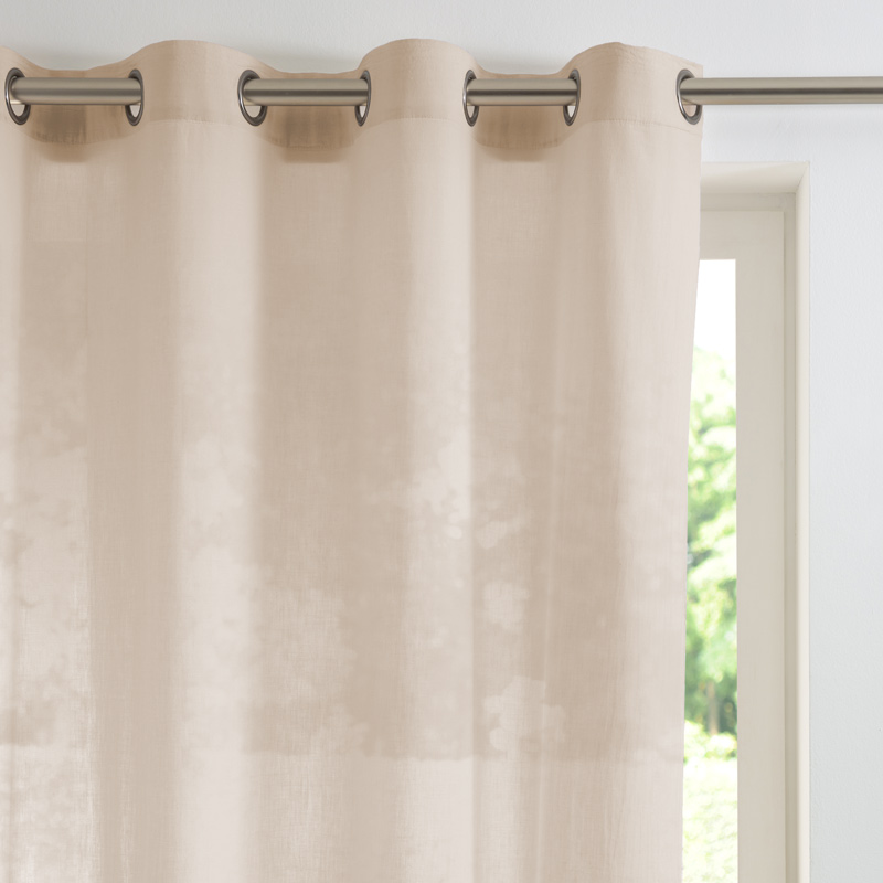 Rideau tamisant 'Toscane' beige coton lavé