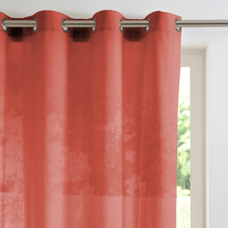 Rideau 'Toscane' rouge coton lavé