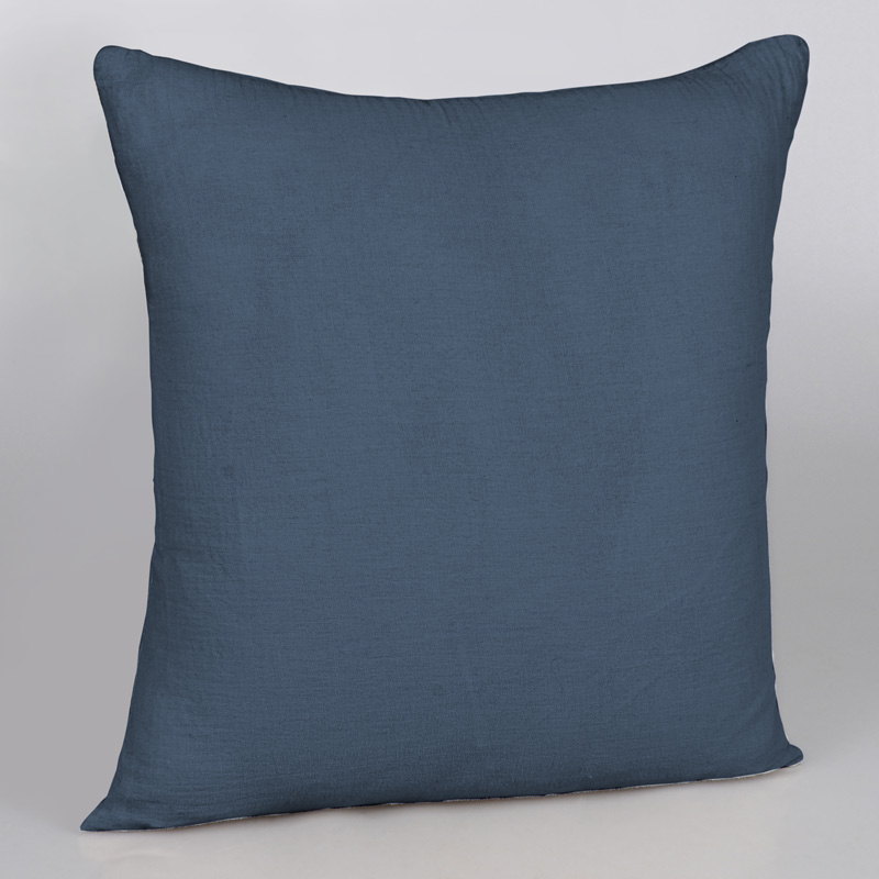 Coussin 'Idylle' en gaze de coton bleu