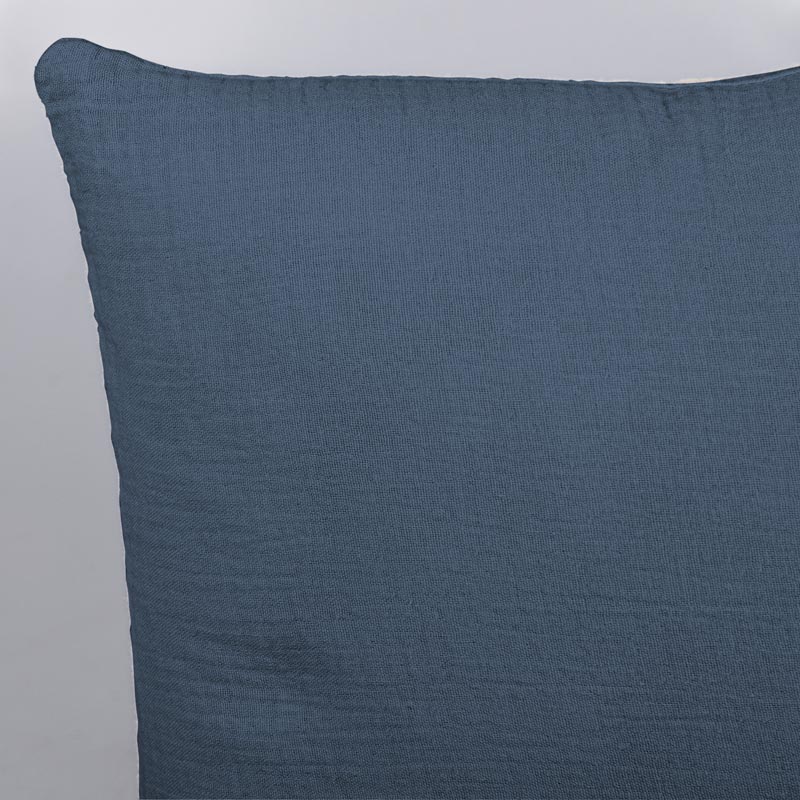 Coussin 'Idylle' en gaze de coton bleu