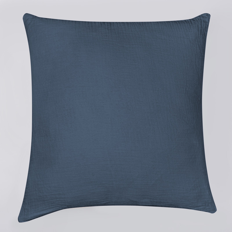 Coussin 'Idylle' en gaze de coton bleu