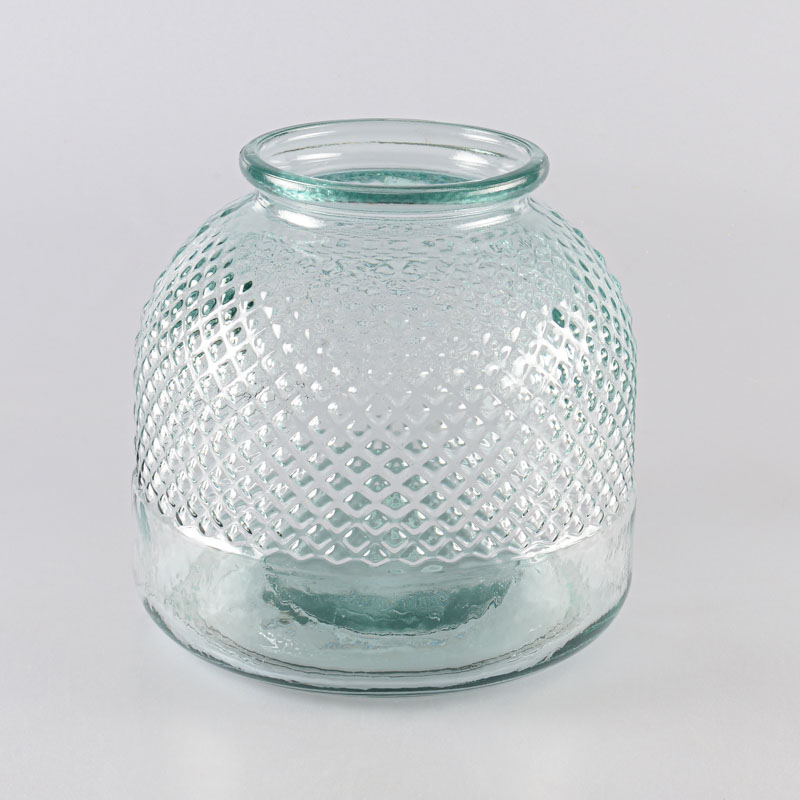 Vase naturel 'Diamond' en verre recyclé  