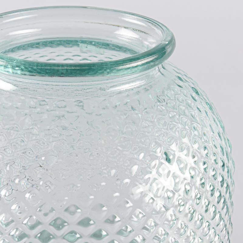 Vase naturel 'Diamond' en verre recyclé  