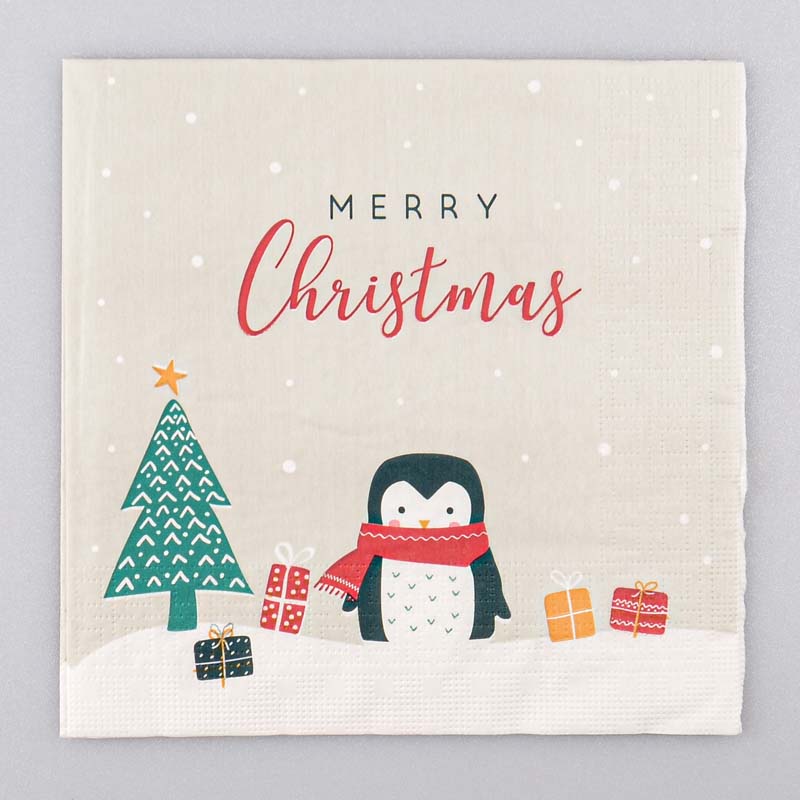 Lot de 20 serviettes 'Penguin Christmas'