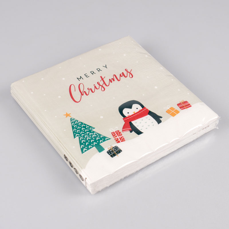 Lot de 20 serviettes 'Penguin Christmas'