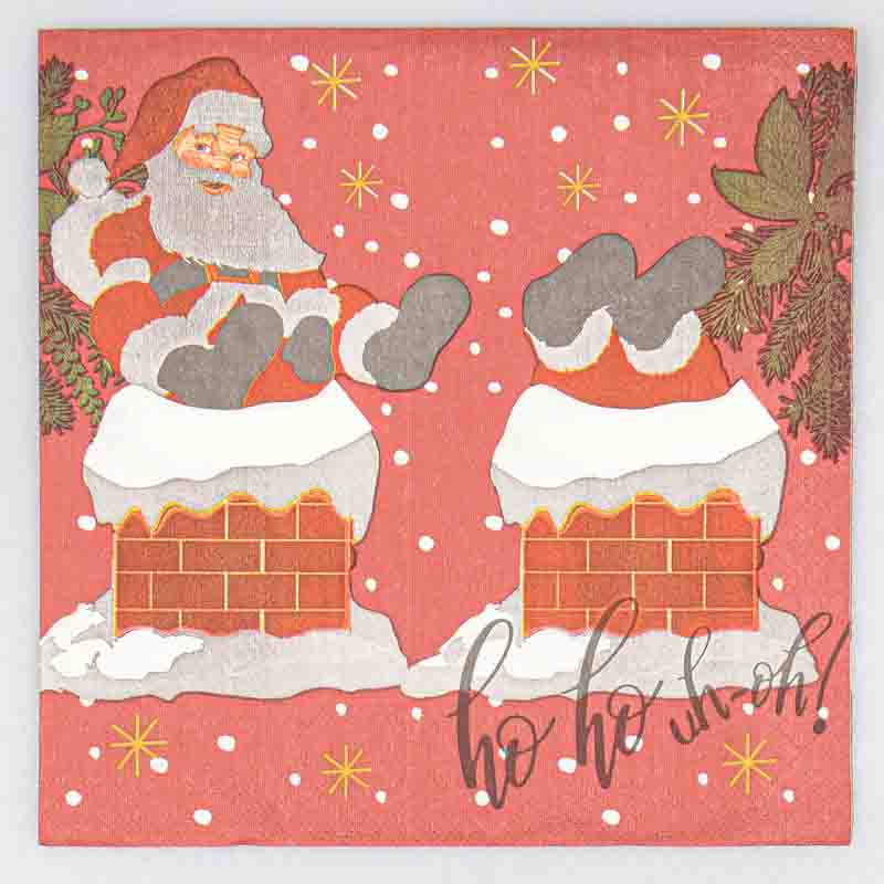 20 serviettes 'Père Noël' 3 pli rouge