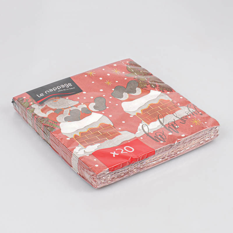 20 serviettes 'Père Noël' 3 pli rouge