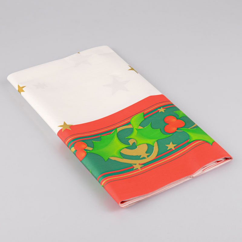 Nappe pliée 'Voie Lactée' décor de houx