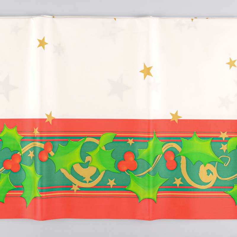 Nappe pliée 'Voie Lactée' décor de houx
