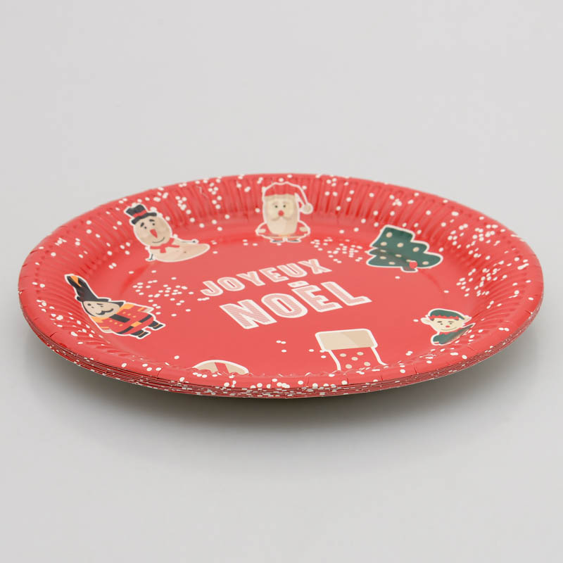Lot de 8 assiettes rondes 'Funny Xmas'