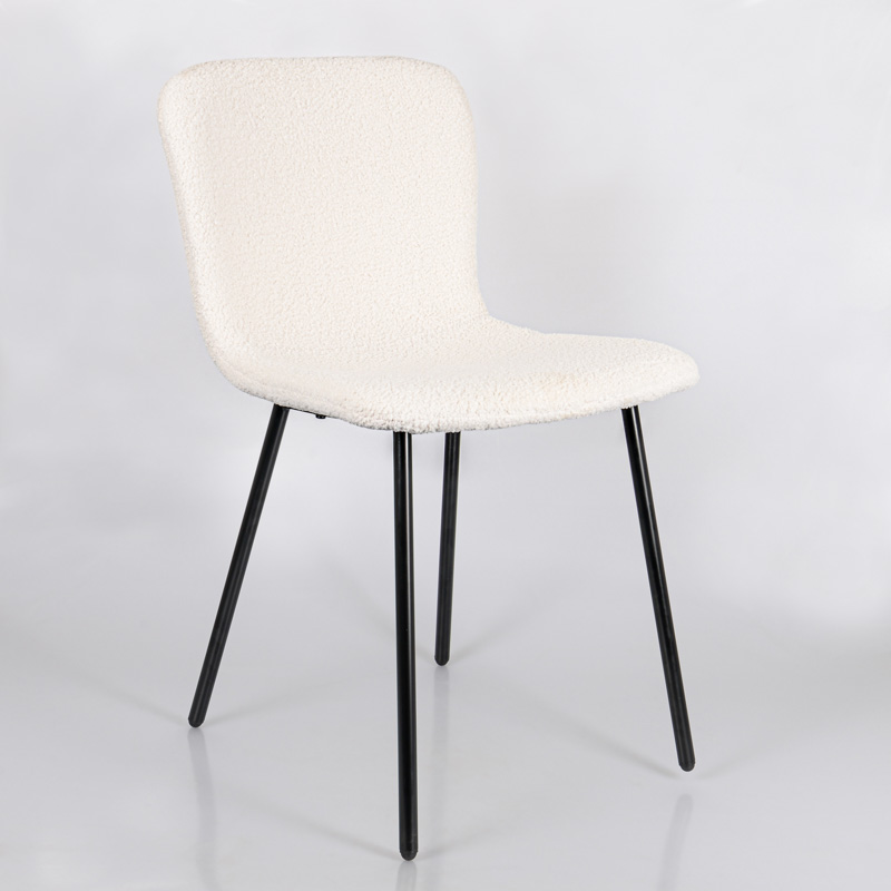 Chaise 'Sheepy' effet chenille blanche