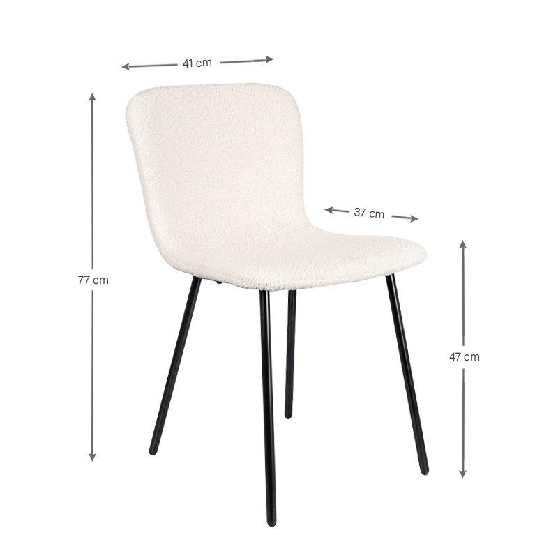Chaise 'Sheepy' effet chenille blanche