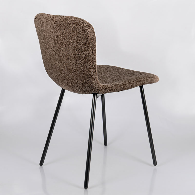 Chaise 'Sheepy' effet chenille noisette