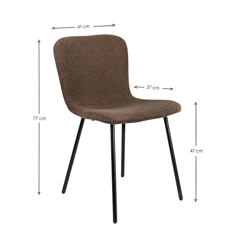 Chaise 'Sheepy' effet chenille noisette