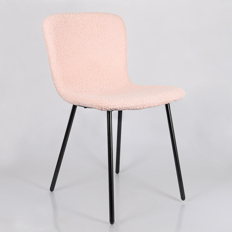 Chaise 'Sheepy' effet chenille rose