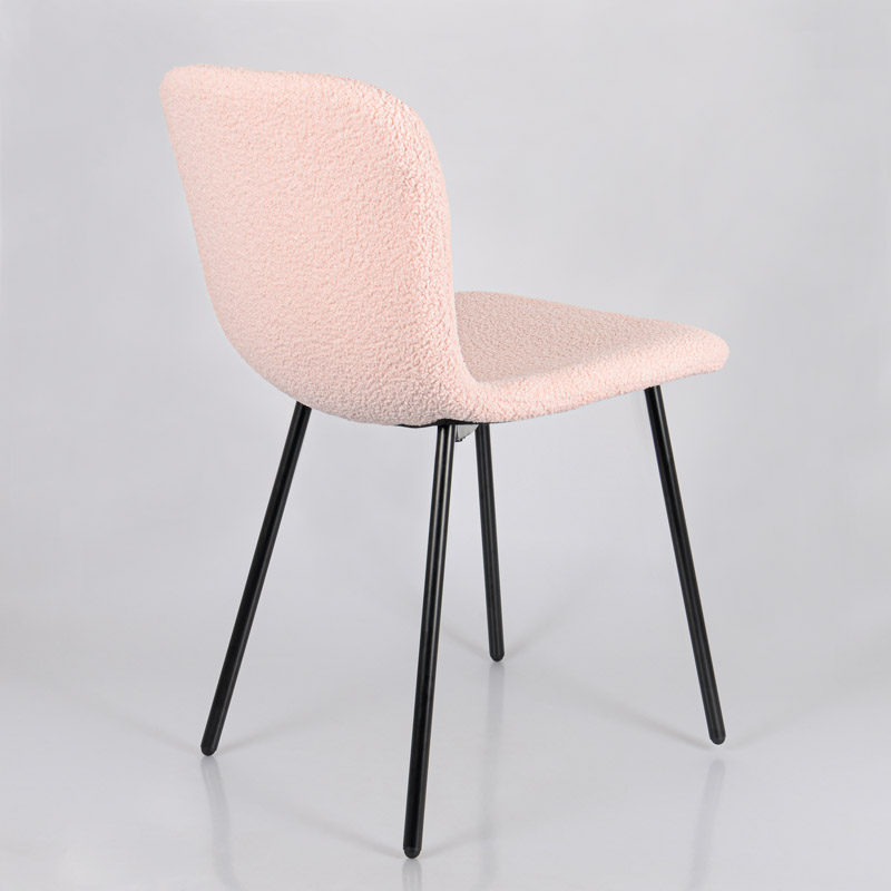 Chaise 'Sheepy' effet chenille rose