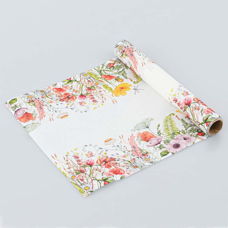 Chemin de table 'Fleurs Aquarelle'
