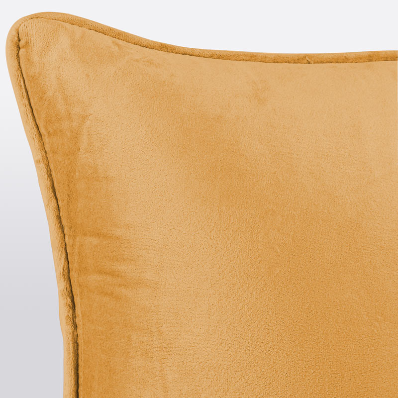 Coussin velours 'Elena' jaune safran