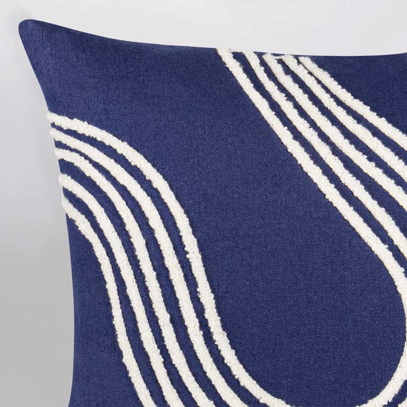 Coussin brodé 'Caracas' bleu
